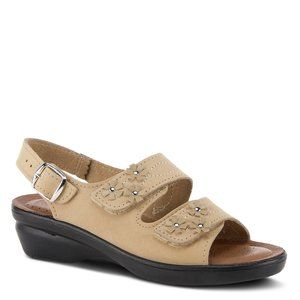 Spring Step Shoes Flexus Ceri Women's Italian Nubuck Leather Sandals BEIGE